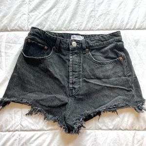 zara denim shorts